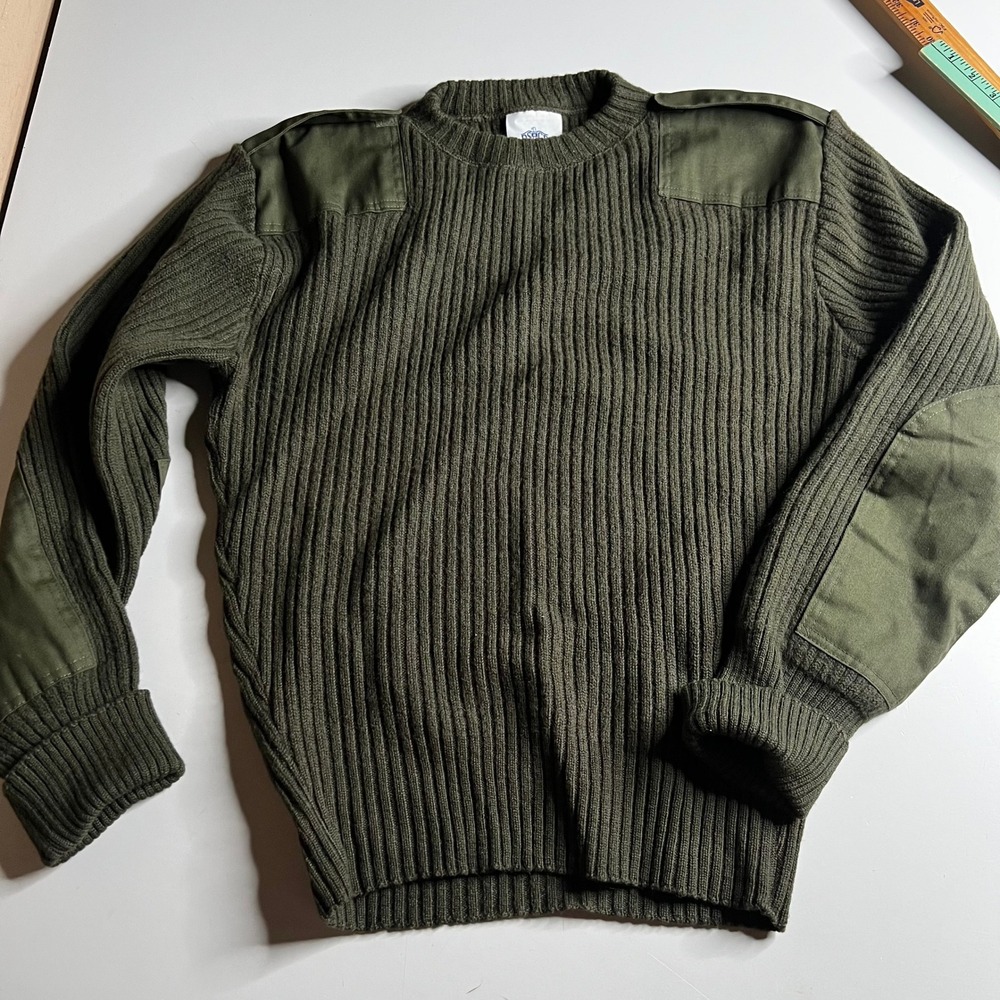 DSCP US Military Wool Service Sweater Olive Green Epaulettes Commando Size 50